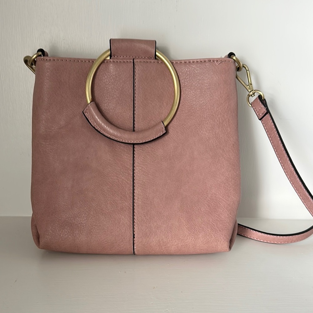 Sole Society Elegant Pink Leather Shoulder Bag